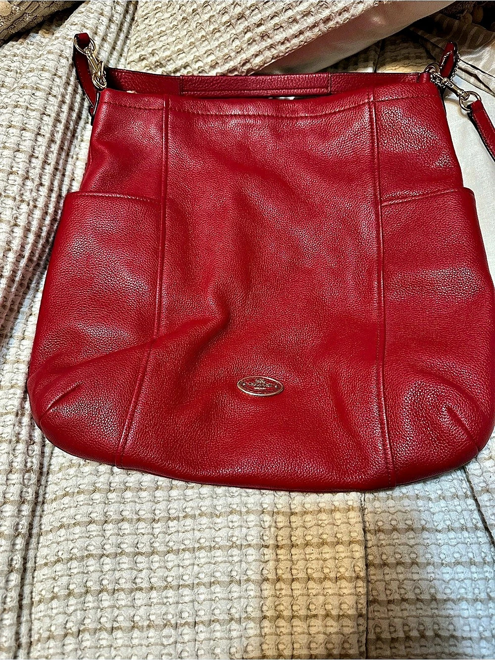 Coach Red Leather Shoulder Bag